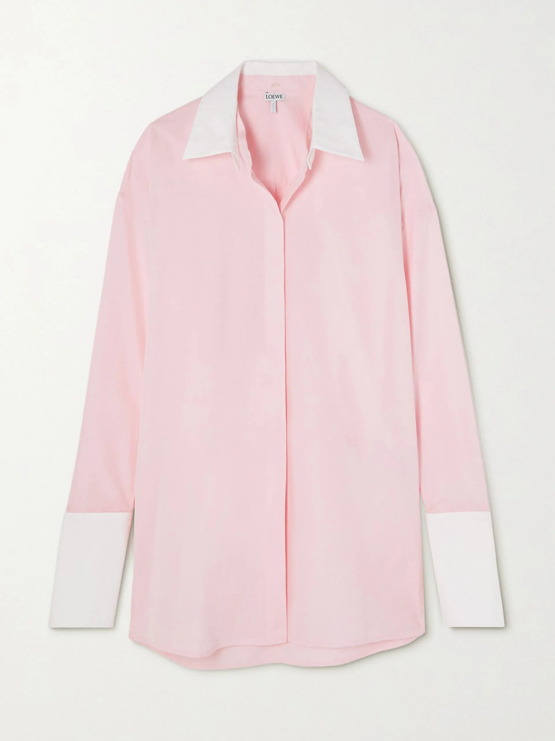 Pink cotton poplin shirt