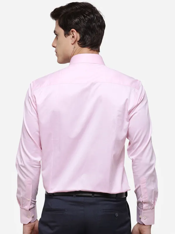 Pink Solid Slim Fit Formal Shirt | JadeBlue