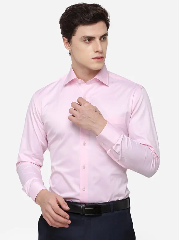 Pink Solid Slim Fit Formal Shirt | JadeBlue