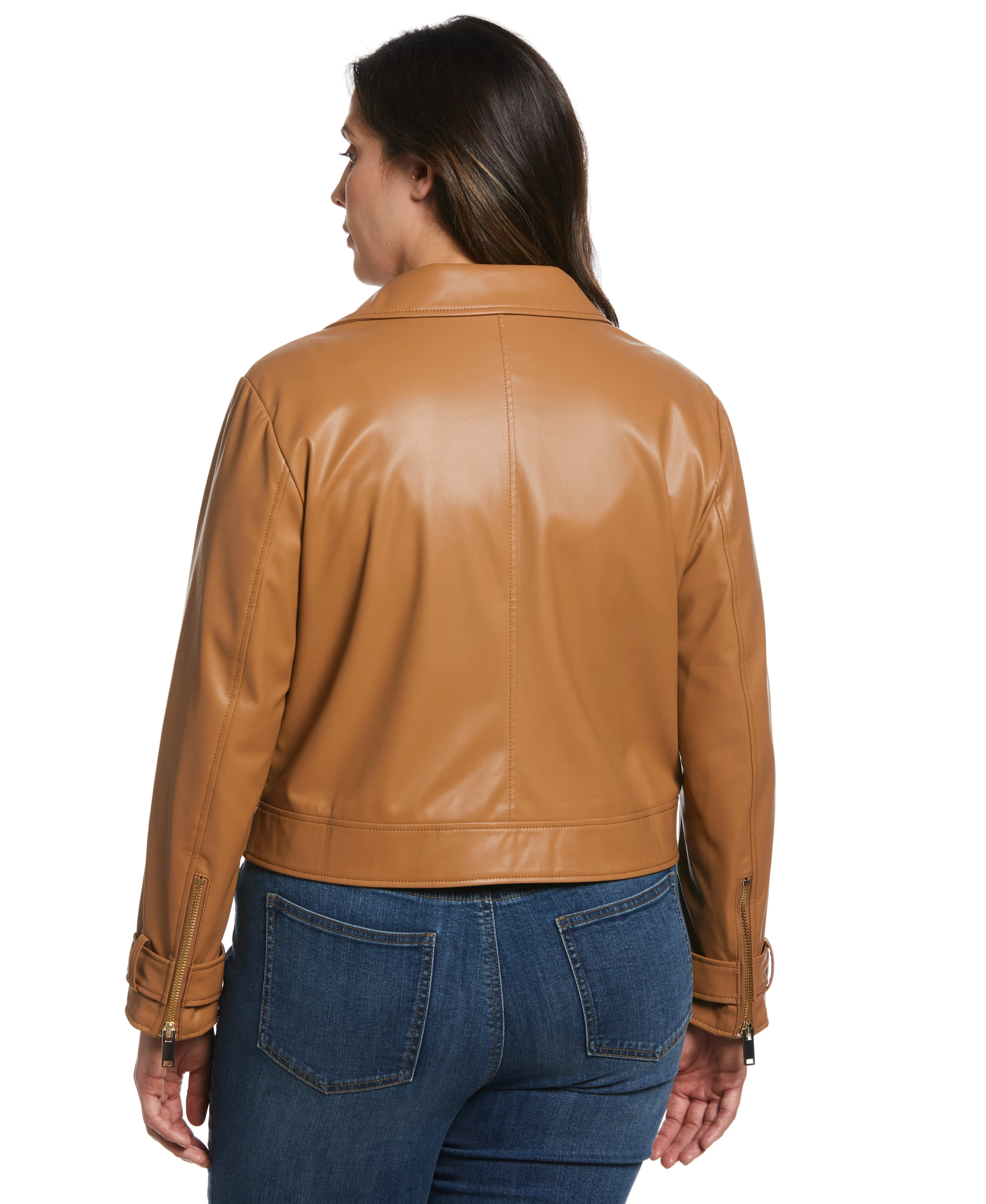 Plus Size Vegan Leather Moto Jacket