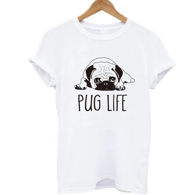 Pug Life Printed Casual Tees