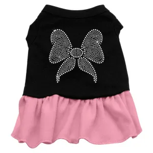 Rhinestone Bow Dresses Black with Pink XXXL (20)