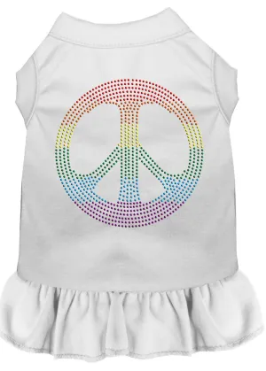 Rhinestone Rainbow Peace Dress White Med (12)