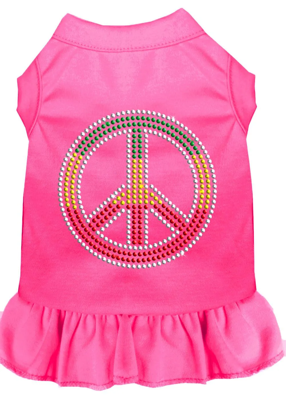 Rhinestone Rasta Peace Dress Bright Pink Lg (14)