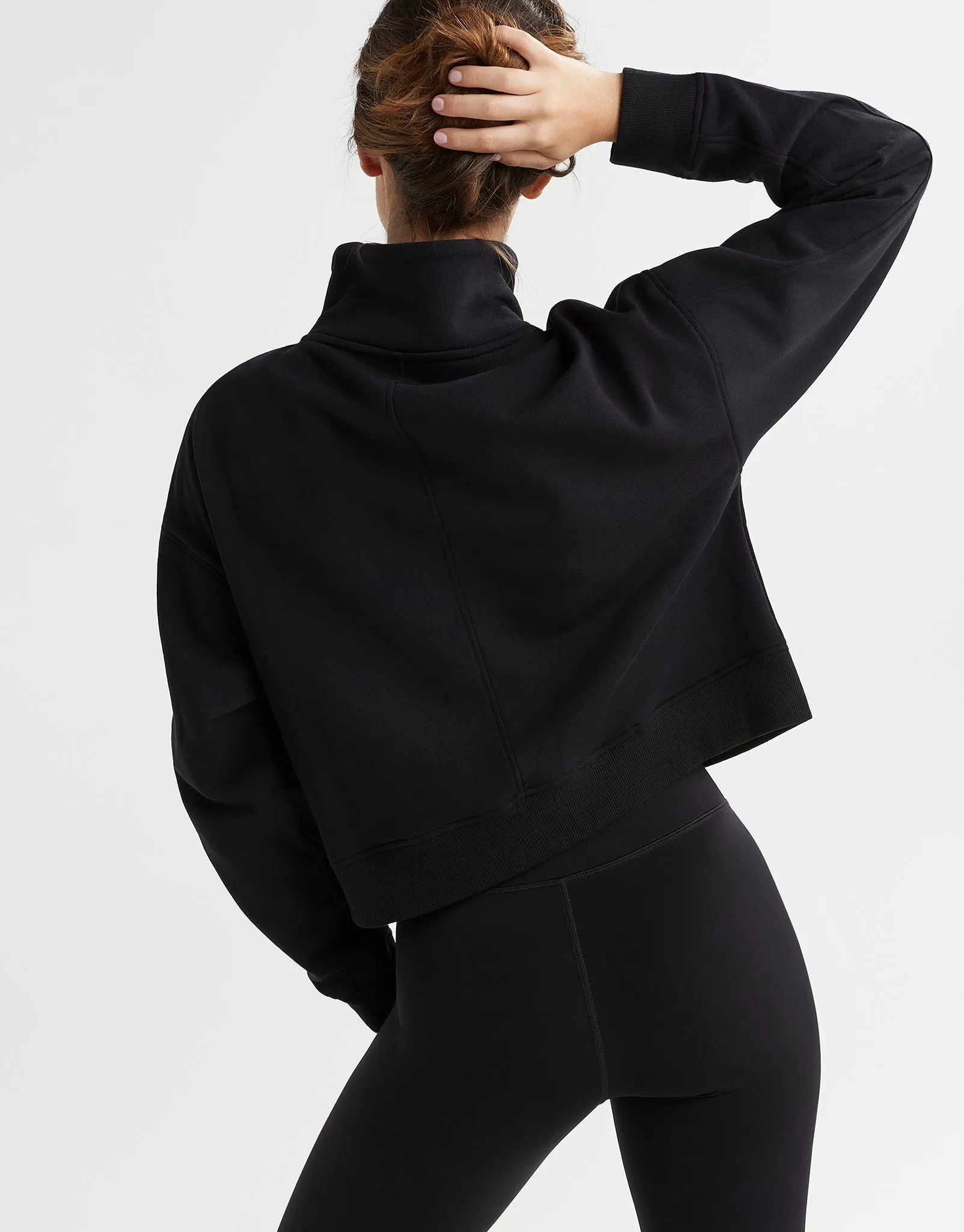 Rihanna 1/4 Zip Up Sweat - Black