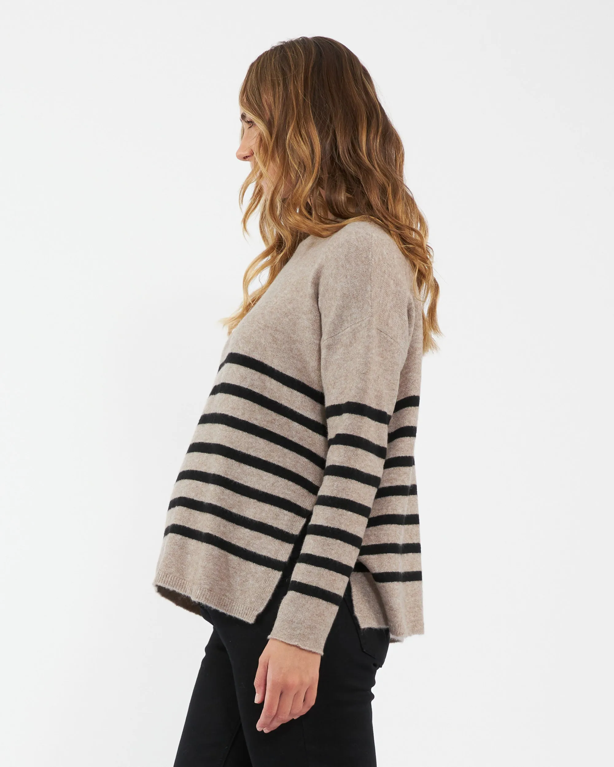 Ripe Maternity Gerrie Nursing   Maternity Knit Sweater Stripe