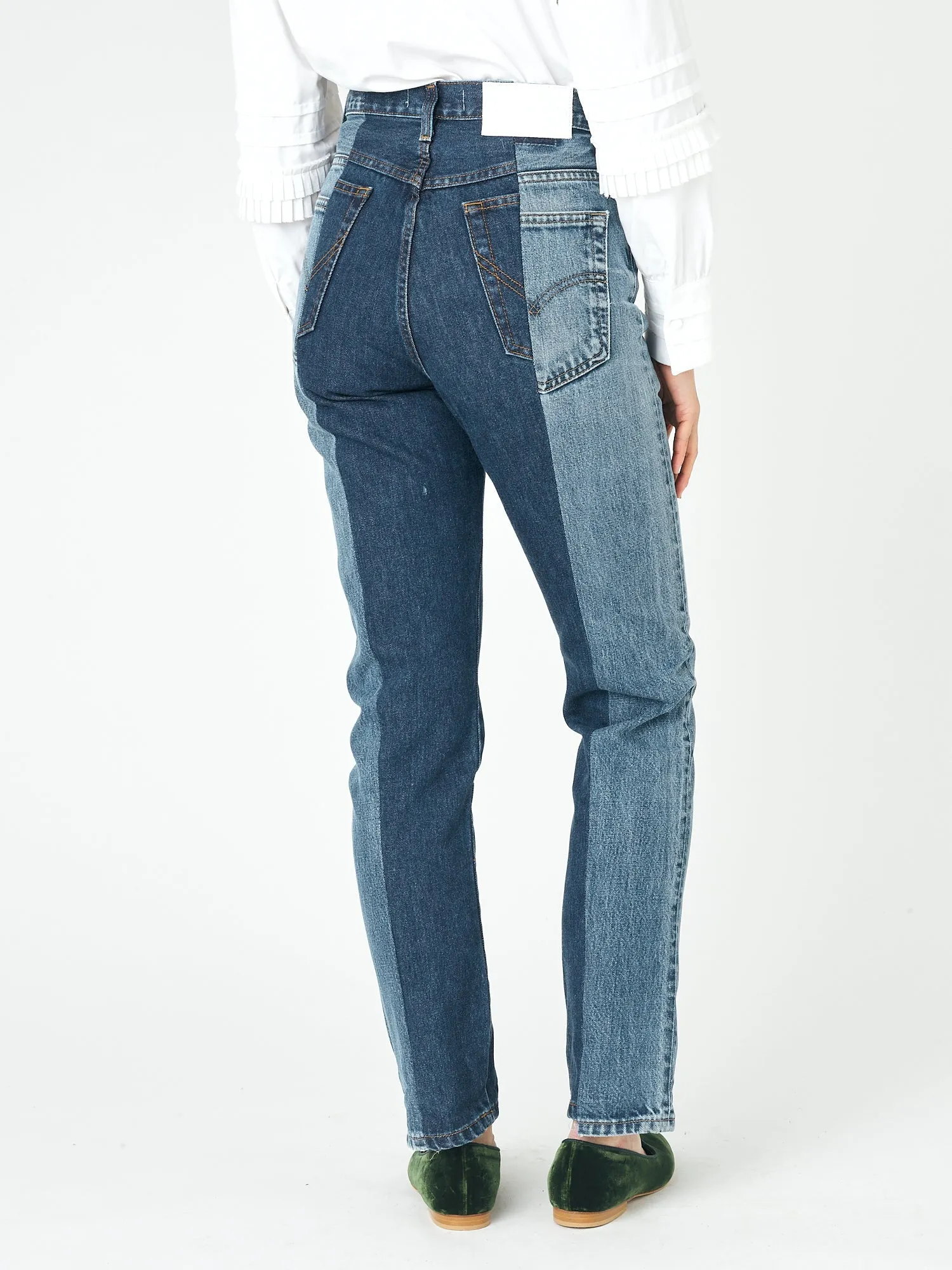 Straight Leg Jean Mid/Dark Blue