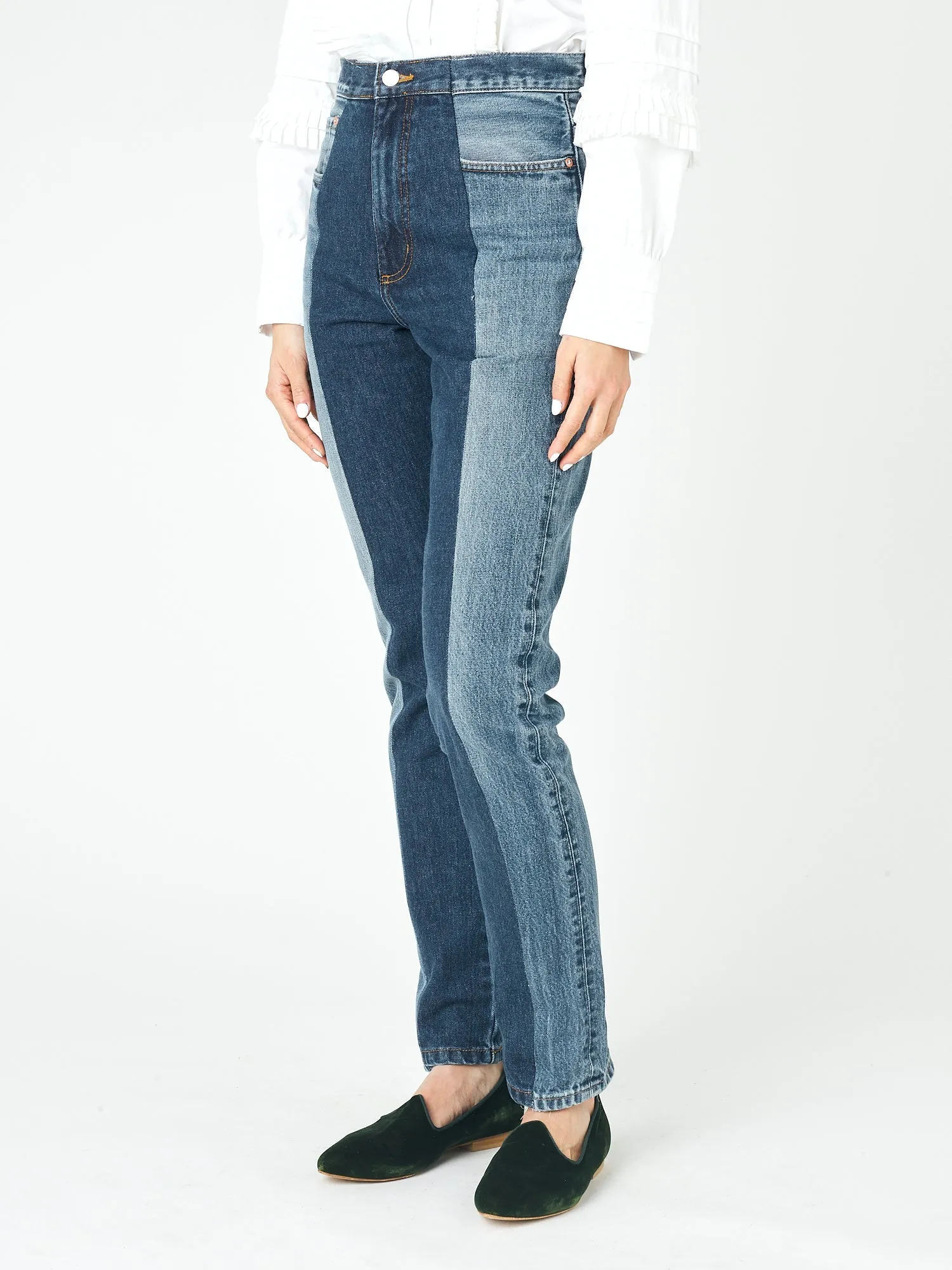 Straight Leg Jean Mid/Dark Blue