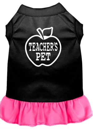 Teachers Pet Screen Print Dress Black With Bright Pink Med (12)