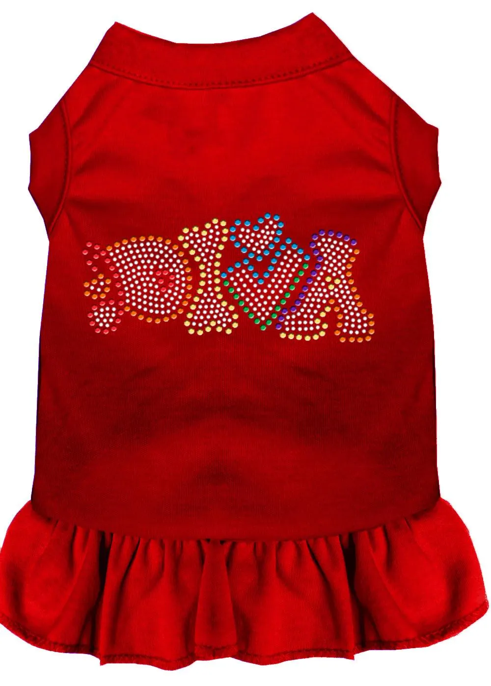 Technicolor Diva Rhinestone Pet Dress Red Med (12)