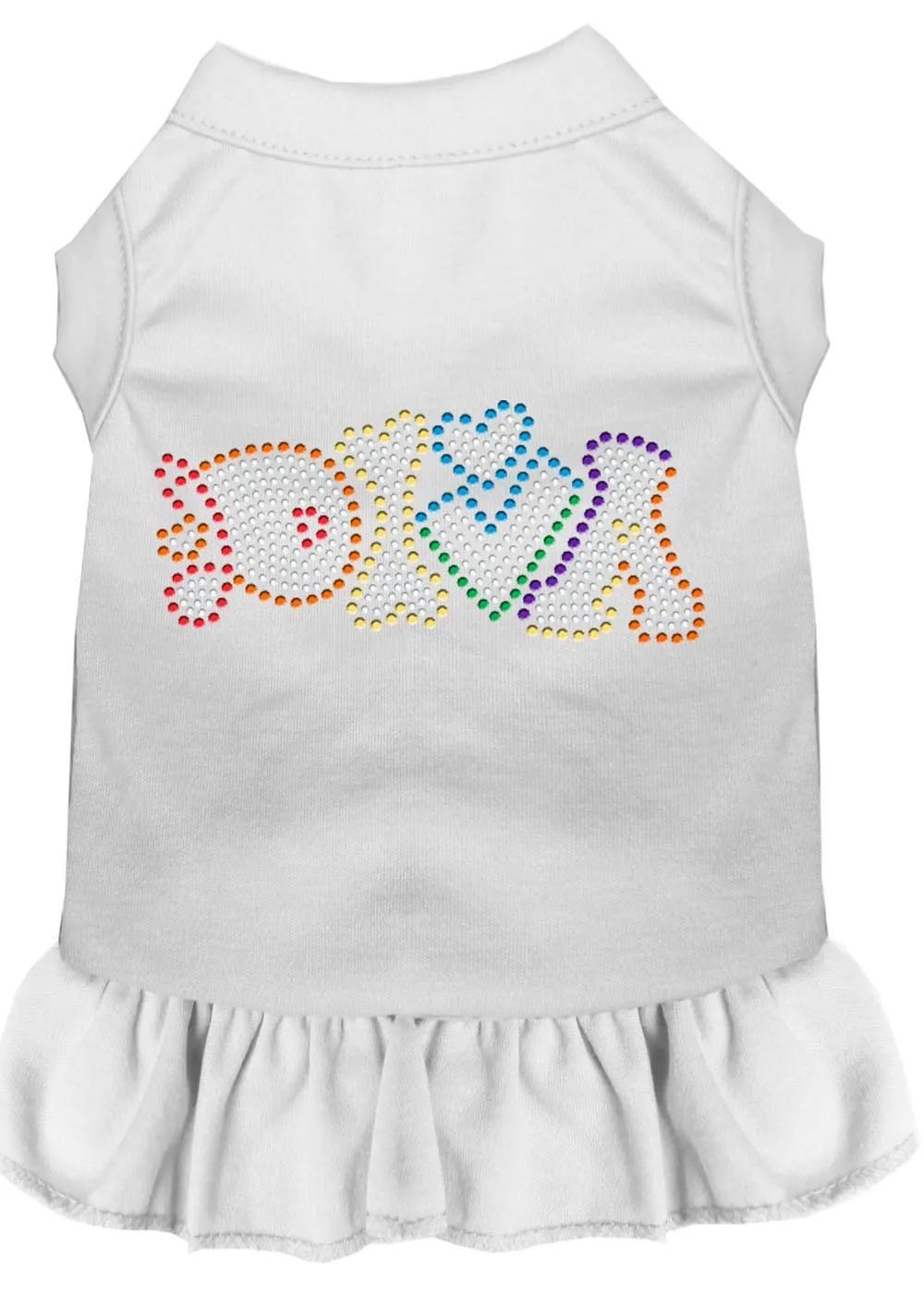 Technicolor Diva Rhinestone Pet Dress White Sm (10)