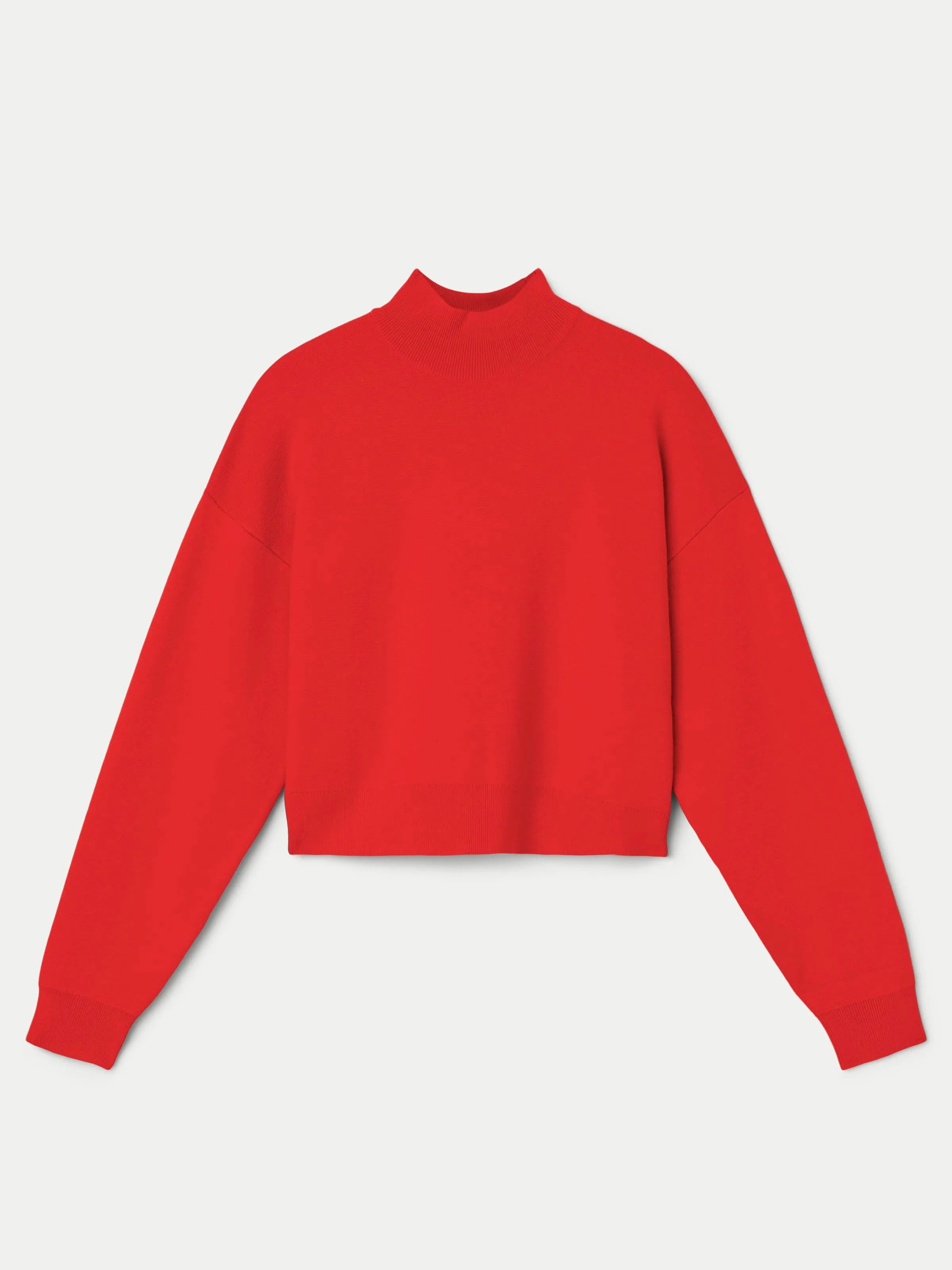 The Compact Mockneck Sweater in Bright Red