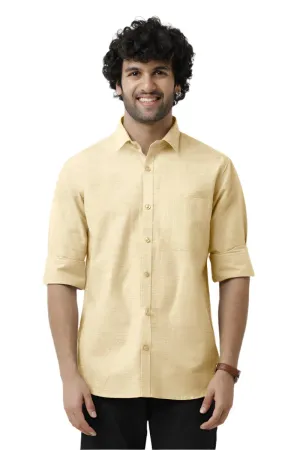 Tuscany - Butter Yellow Formal Shirts for Men | Ariser