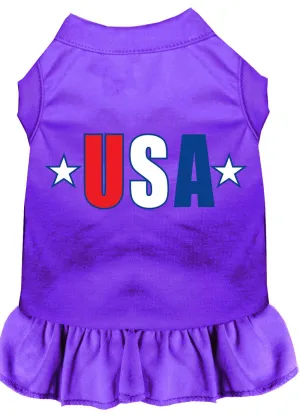 Usa Star Screen Print Dress Purple Med (12)