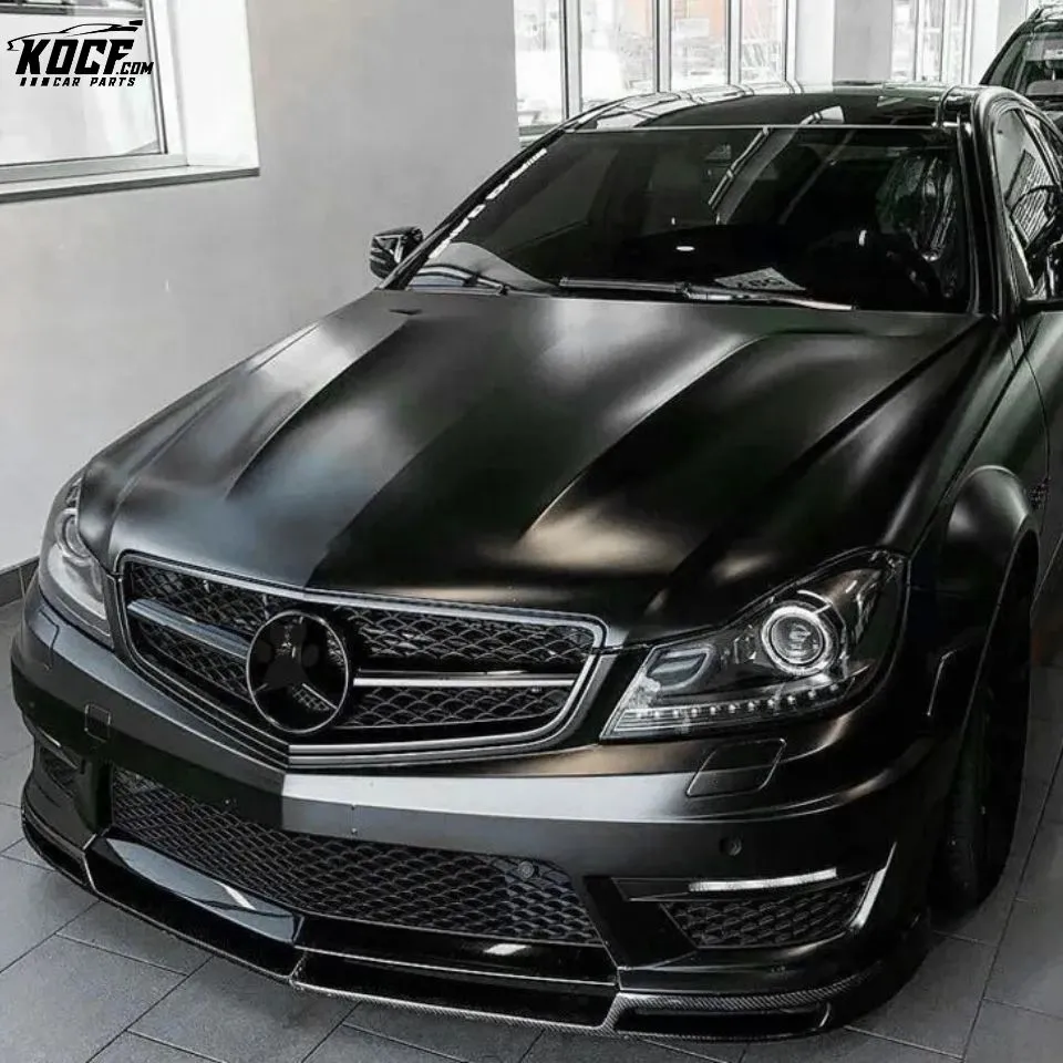 Vor style carbon fiber front bumper lip splitter spoiler for Mercedes Benz C-CLASS C63 amg W204 2012-14