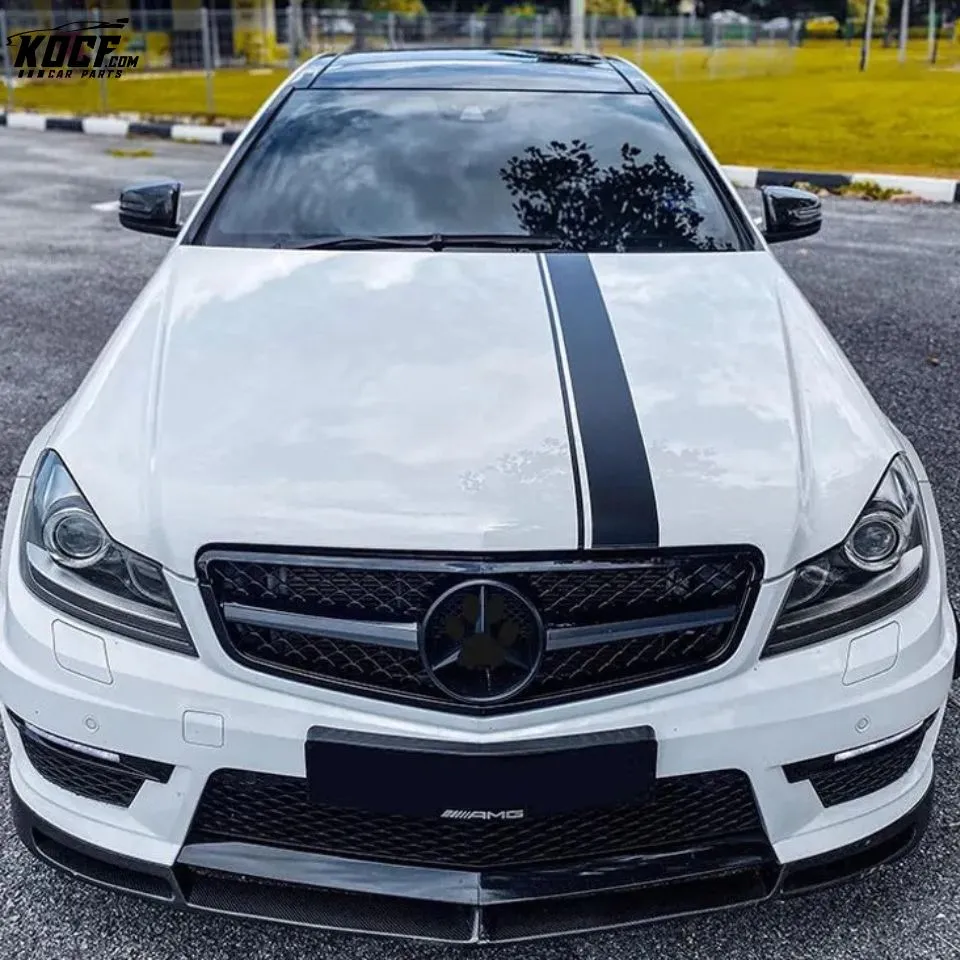 Vor style carbon fiber front bumper lip splitter spoiler for Mercedes Benz C-CLASS C63 amg W204 2012-14