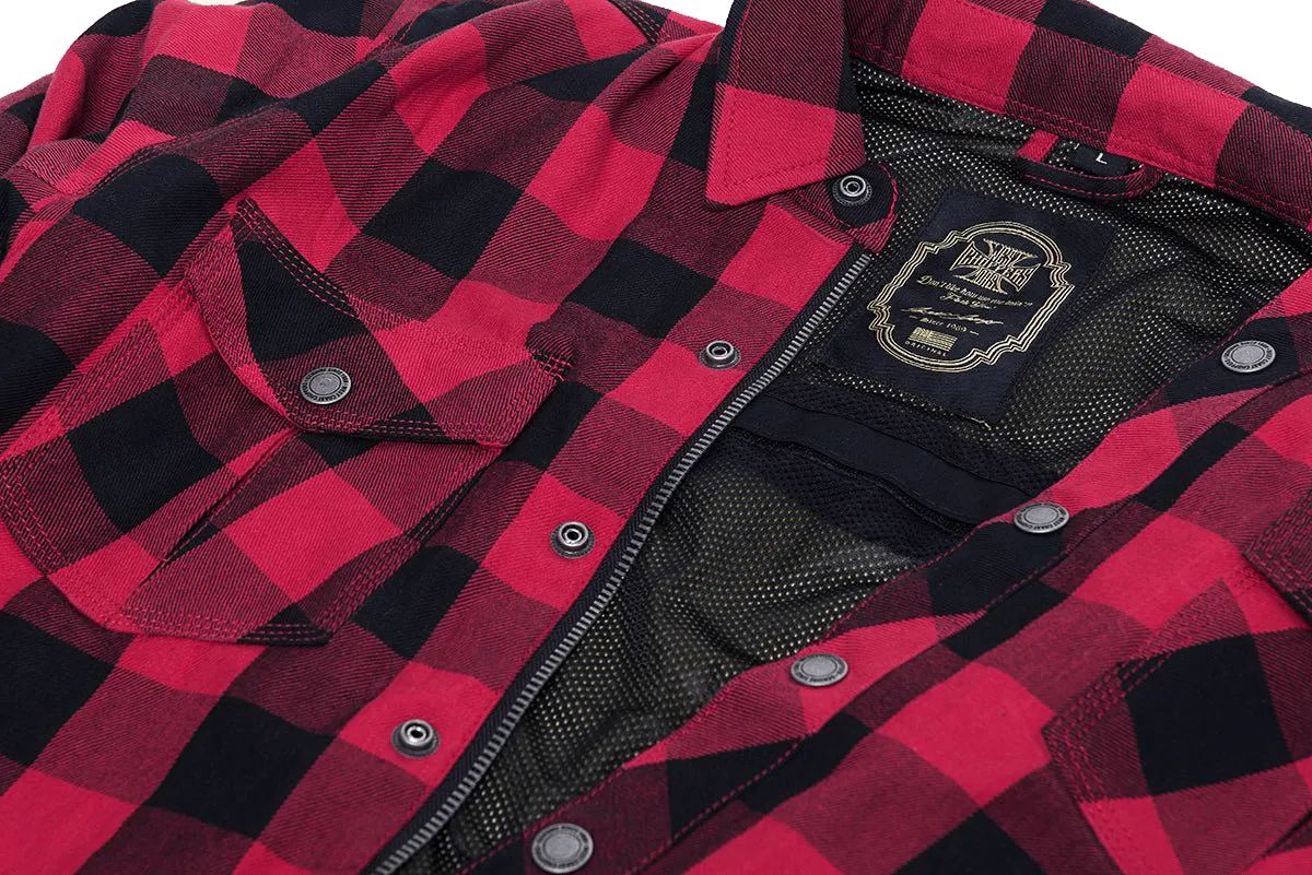 WCC - DOMINATOR KEVLAR RIDING FLANEL SHIRT - RED/BLACK