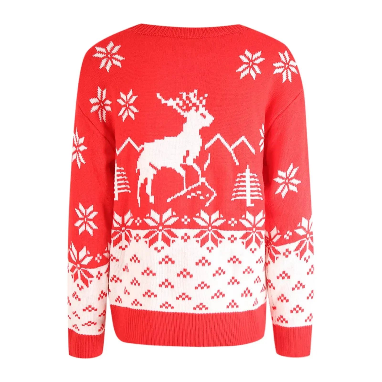 Wenkouban-Christmas Thanksgiving outfits_Christmas Snowflake Printed Long Sleeve O Neck Ladies Jumper Christmas Sweater