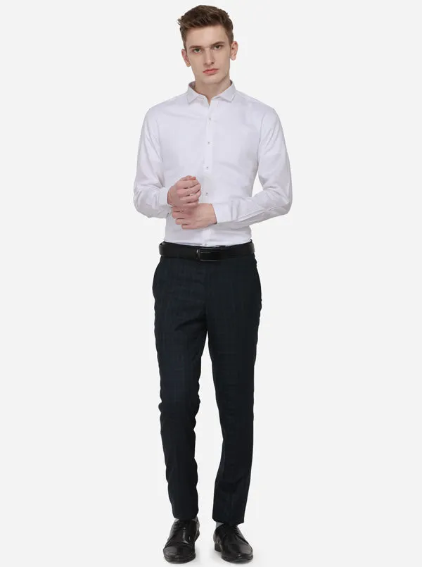 White Printed Slim Fit Party Wear Shirt | Wyre