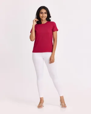 Women AM / PM Modal Tee - Red Wine